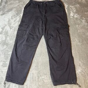 GARAGE Cargo Pants Drawstring Waist Pockets Adjustable Ankle Gray M/M